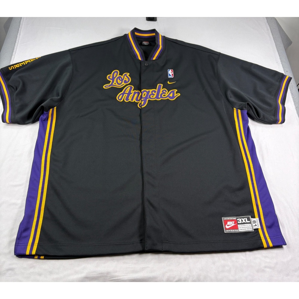 Vintage Los Angeles Lakers Jersey Mens 3XL Black Nike Warm Up Embroidered Y2K